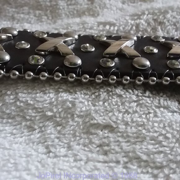 Black & Chrome & Glitter XXXXXXXX large Designer Belt main image 5